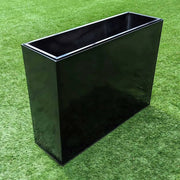 Command attention with the majestic presence of a tall black planter.
